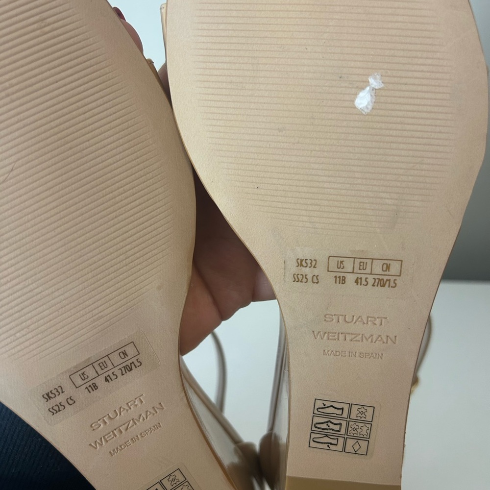 Stuart Weitzman Nudistcurve 50 Patent Wedge Sandal Heel - Picture 5 of 5